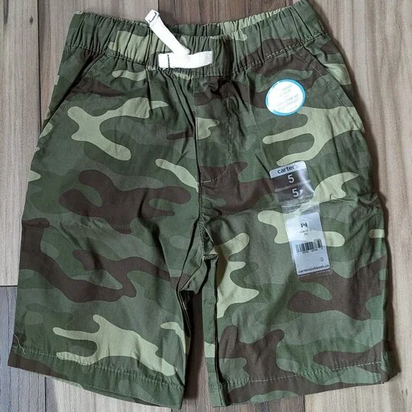 Carter's Toddler Boys Short Green CAMO Cotton with Pocket Real Drawcords… - Picture 5 of 6